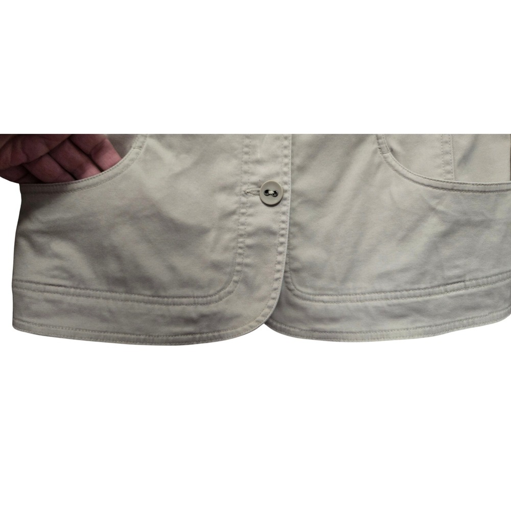 Charter Club Womens M Classic Khaki Stretch Cotton Button Front Utility Jacket - Picture 5 of 8